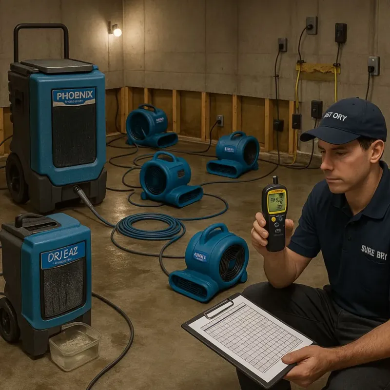 Structural Drying and Dehumidification process in West Reading, PA